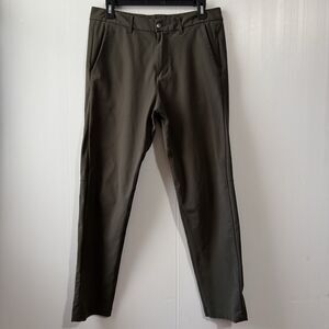 Lululemon Mens Sz 30 Pants Dark Olive Commission Slim Fit Warpstreme LM5439S